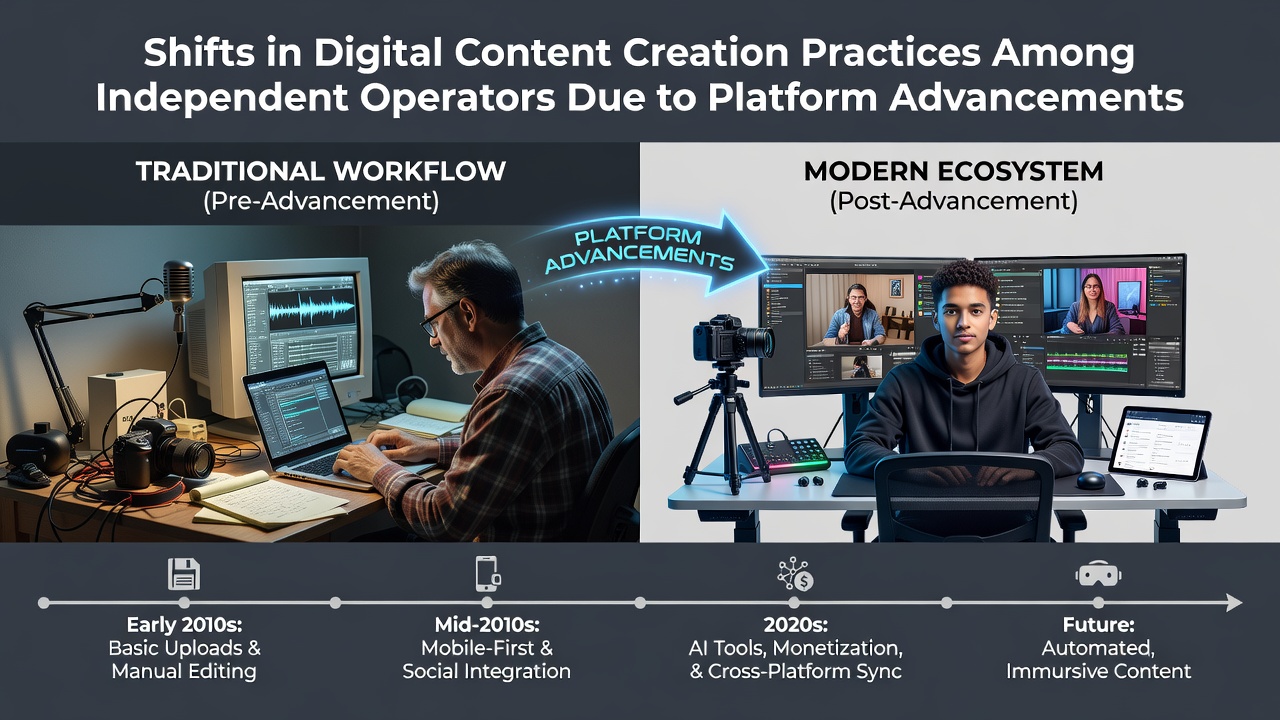 Shifts in Digital Content Creation Practices Among Independent Operators Due to Platform Advancements